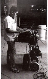 Cameron at the Music Cart